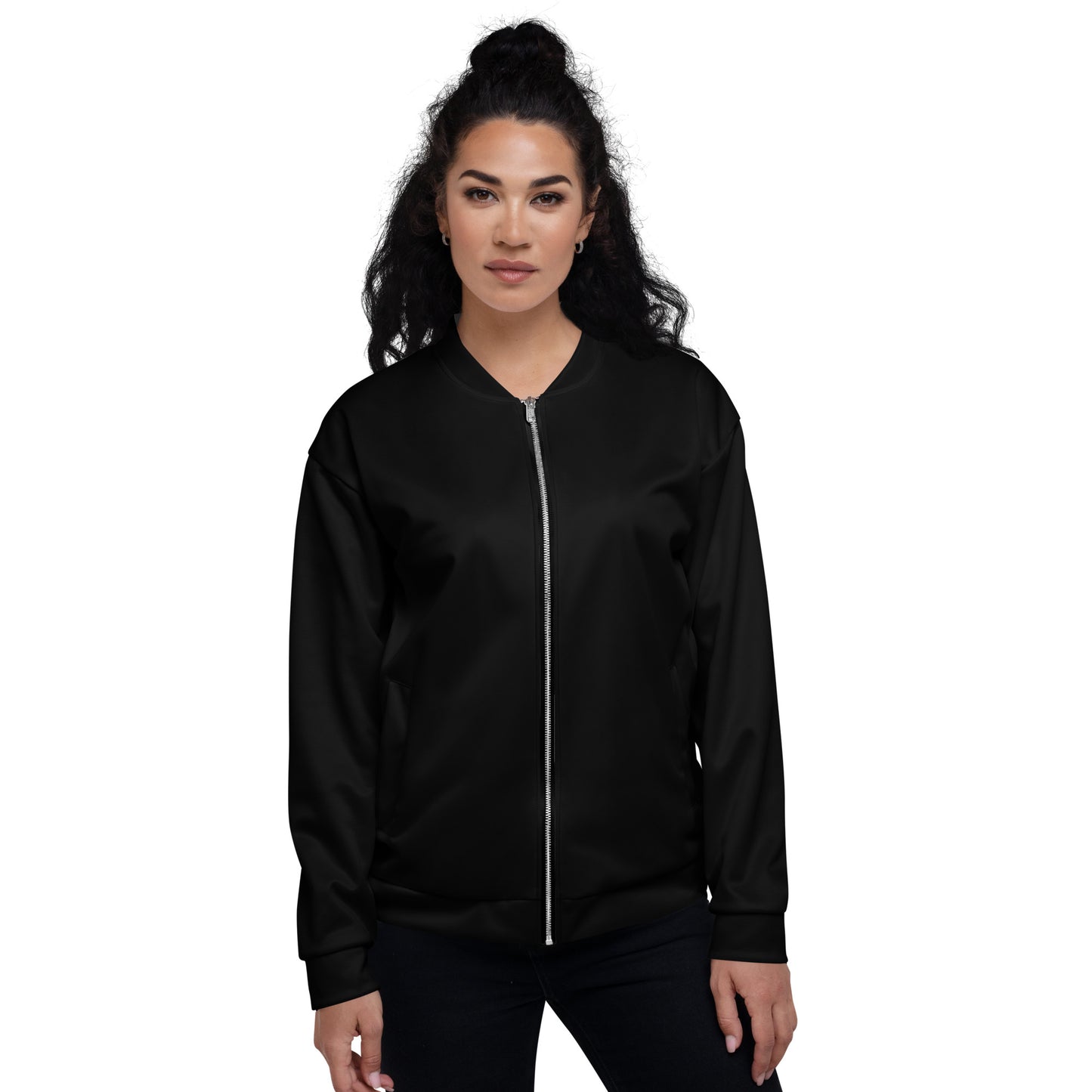 "Delivered" - (black) Unisex Bomber Jacket