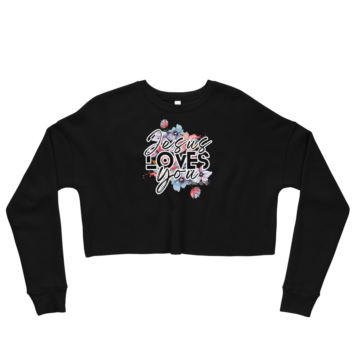 "Jesus loves you" - (black) Crop Sweatshirt