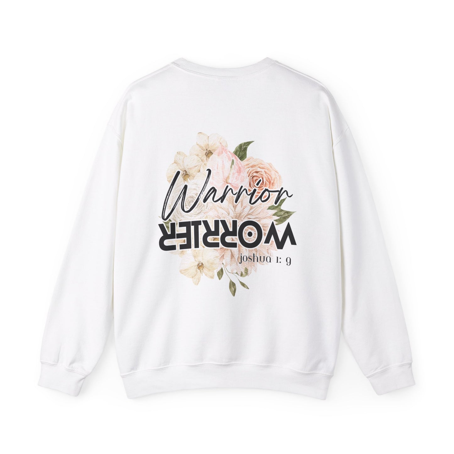 "Warrior over worrier" - (white/black) Crewneck Sweatshirt