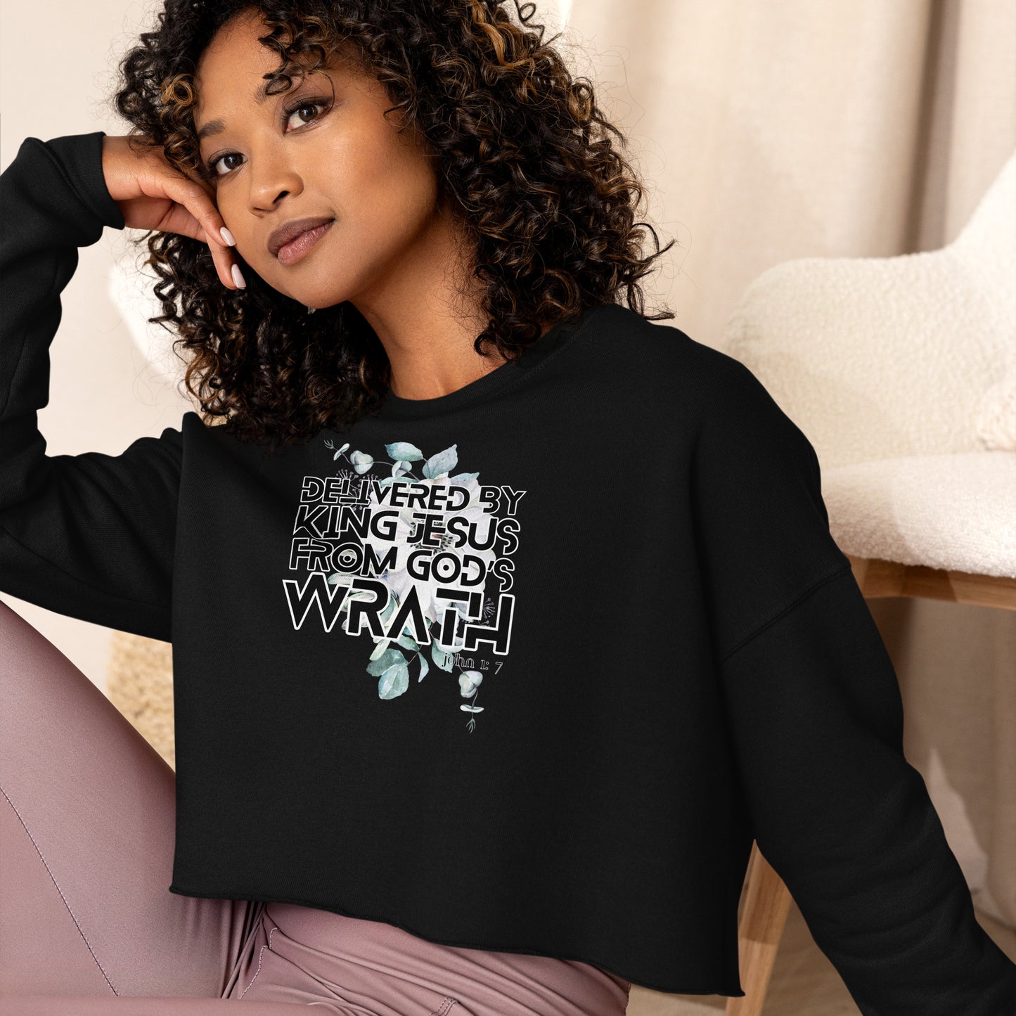 "Deliverance" - (black) Crop Sweatshirt